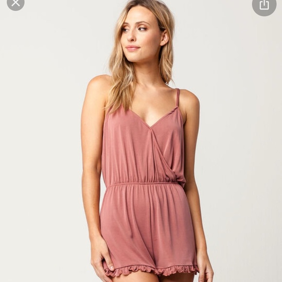 Tilly's Dresses & Skirts - IVY & MAIN Lettuce Edge Womens Surplice Romper